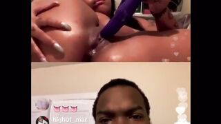 EBONY THOT PLAYS WITH HER TOYS ON RAPPER SWAG HOLLYWOOD INSTAGRAM LIVE