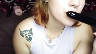 sucking big black vibrator