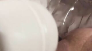 Cumming hard on my dildo and using my Hitachi on my clit