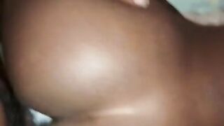 Creamy ebony teen fucked hard