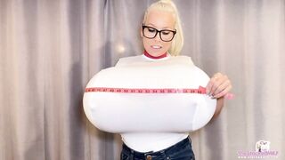 Measuring my huge breast expansion! Real time inflation