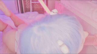 Rei Ayanami sucks dildo