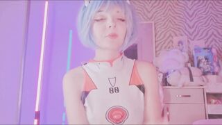 Rei Ayanami sucks dildo