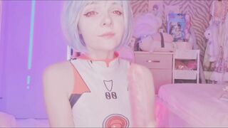 Rei Ayanami sucks dildo