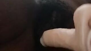 Big Booty Ebony masturbating white Cock