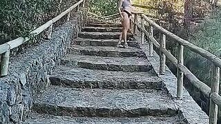 Masturbation of beauty girl in the forest