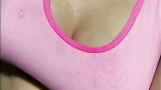 Squeezing milk from my engorged teen boobs