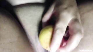 inserting an apple in my pussy