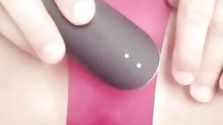 I caress my pussy with a vibrator