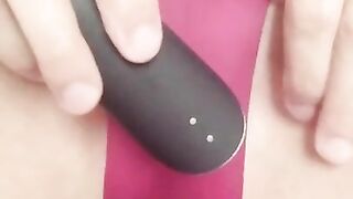 I caress my pussy with a vibrator