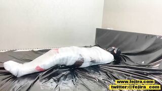 Fejira com Fetish girl mummification wrap