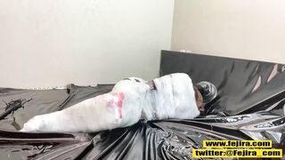 Fejira com Fetish girl mummification wrap