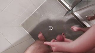 Girlfriend giving me a handjob in morning shower ????????????