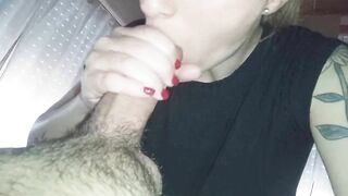 Beautiful blonde suck my big dick, cumshot mouth