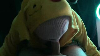 sexy pikachu makes a passionate deep blowjob