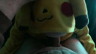 sexy pikachu makes a passionate deep blowjob