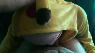 sexy pikachu makes a passionate deep blowjob