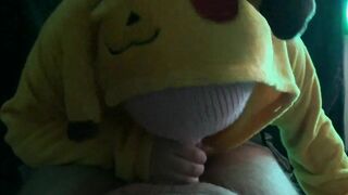 sexy pikachu makes a passionate deep blowjob