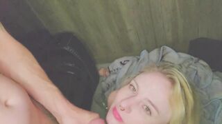 Slutty Blonde Swallows Cock and Gets a Face Full of Cum