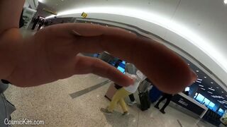 Great Reactions Flashing Tits in Airport Flashing Big Titty public tank top