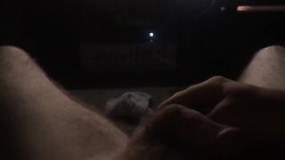 stroking a giant cock to porn