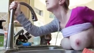 My best Friend let me Fuck his Mature WIfe in Kitchen