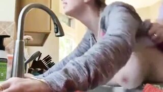 My best Friend let me Fuck his Mature WIfe in Kitchen