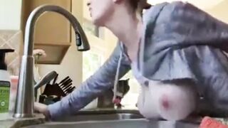 My best Friend let me Fuck his Mature WIfe in Kitchen