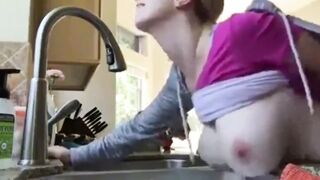 My best Friend let me Fuck his Mature WIfe in Kitchen