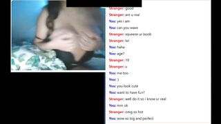 Omegle - 19yo demonstrates best knockers