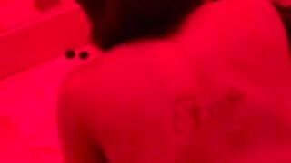 Red light quickie in the bathroom at holiday party with monster BBC, it barely fit