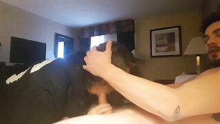 Girlfriend sucks boyfriends hard cock