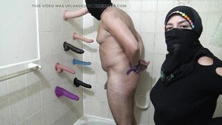 Real Arabic Hijab Mistress Humiliates Her Slave