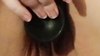 German fat slut lets a big black silicone cock in her dripping wet cunt Pussy