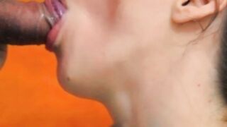 Wife gives me captivating blowjob. Surprise cumshot over her face