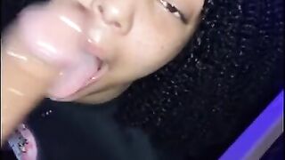 Submissive slut give sloppy blowjob