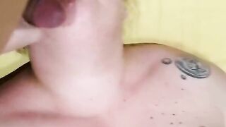 Bbw hairy wife facialized while she's masturbating herself