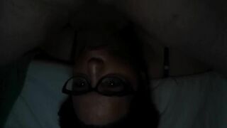 Face fucking turns into cumming on glasses and face