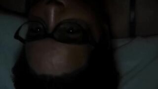 Face fucking turns into cumming on glasses and face