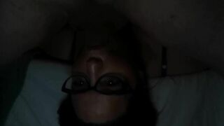 Milf faced fucked turns into cumming on glasses