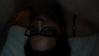 Milf faced fucked turns into cumming on glasses