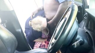 SSBBW Blonde Milf With Big Ass Blowjob (Caught Black Hot Guy Jerking Off Publicly In Car) (Cumshot Compilation) Load