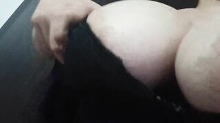 Stepmom shows her big tits to her stepson on video call