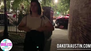 Thick MILF in SHEER top walking downtown - TEASER