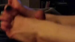 Wife gives a foot job and gets cum all over her feet