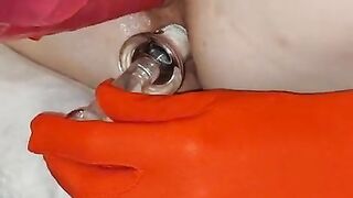 Two Dildos and Two holes deep and Wet.