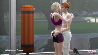 Lesbian friends fall in love and have sex at the gym