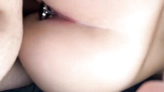 Getting fucked up with butt plug inside