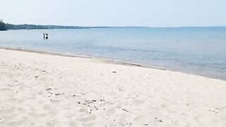 Slutty Horny Wife Flashes BIG TITS at a Public Beach!!!