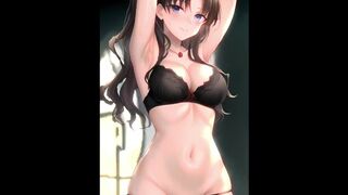 Rin Tohsaka takes sexy undress and takes it rough